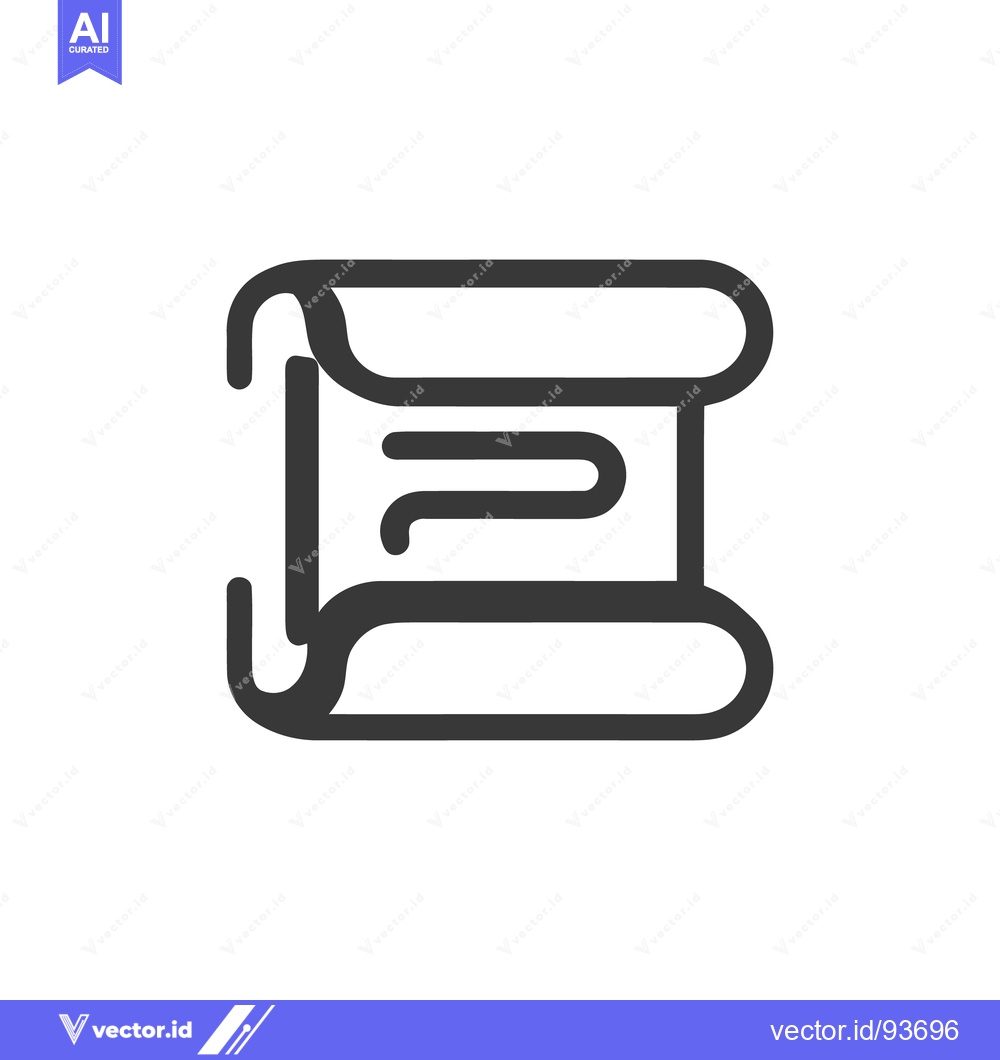 Premium Vector dari Minimalist Scroll Icon: Ancient Document, Dark Gray Outline on White B