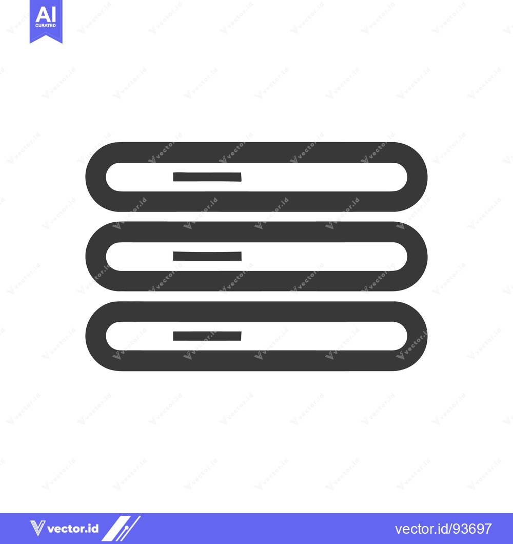 Premium Vector dari Minimalist Data Storage Icon: Three Rounded Rectangles with Horizontal