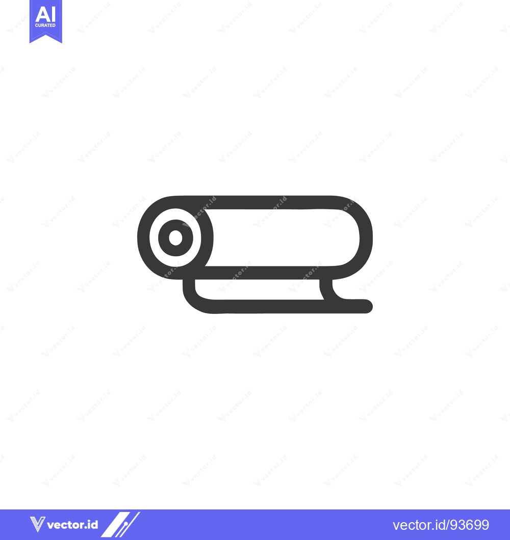 Premium Vector dari Minimalist Yoga Mat Icon: Rolled Exercise Equipment Symbol