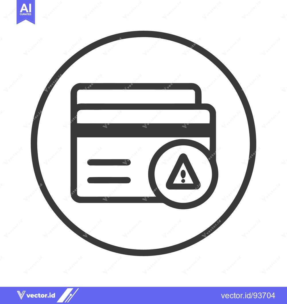 Premium Vector dari Credit Card Alert Icon: Financial Risk, Security Warning, Payment Erro