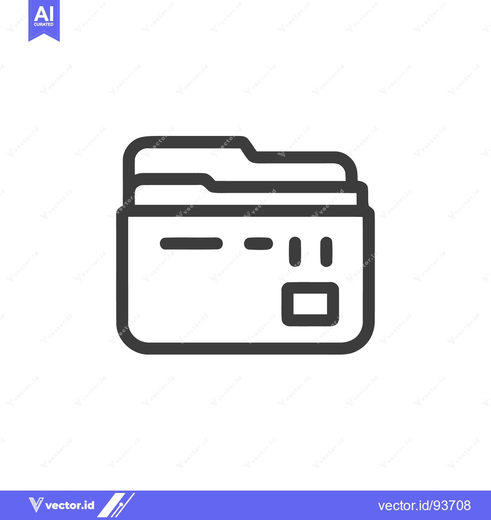 Premium Vector of Sleek Outline Icon: File Folder with Documents, Modern Design