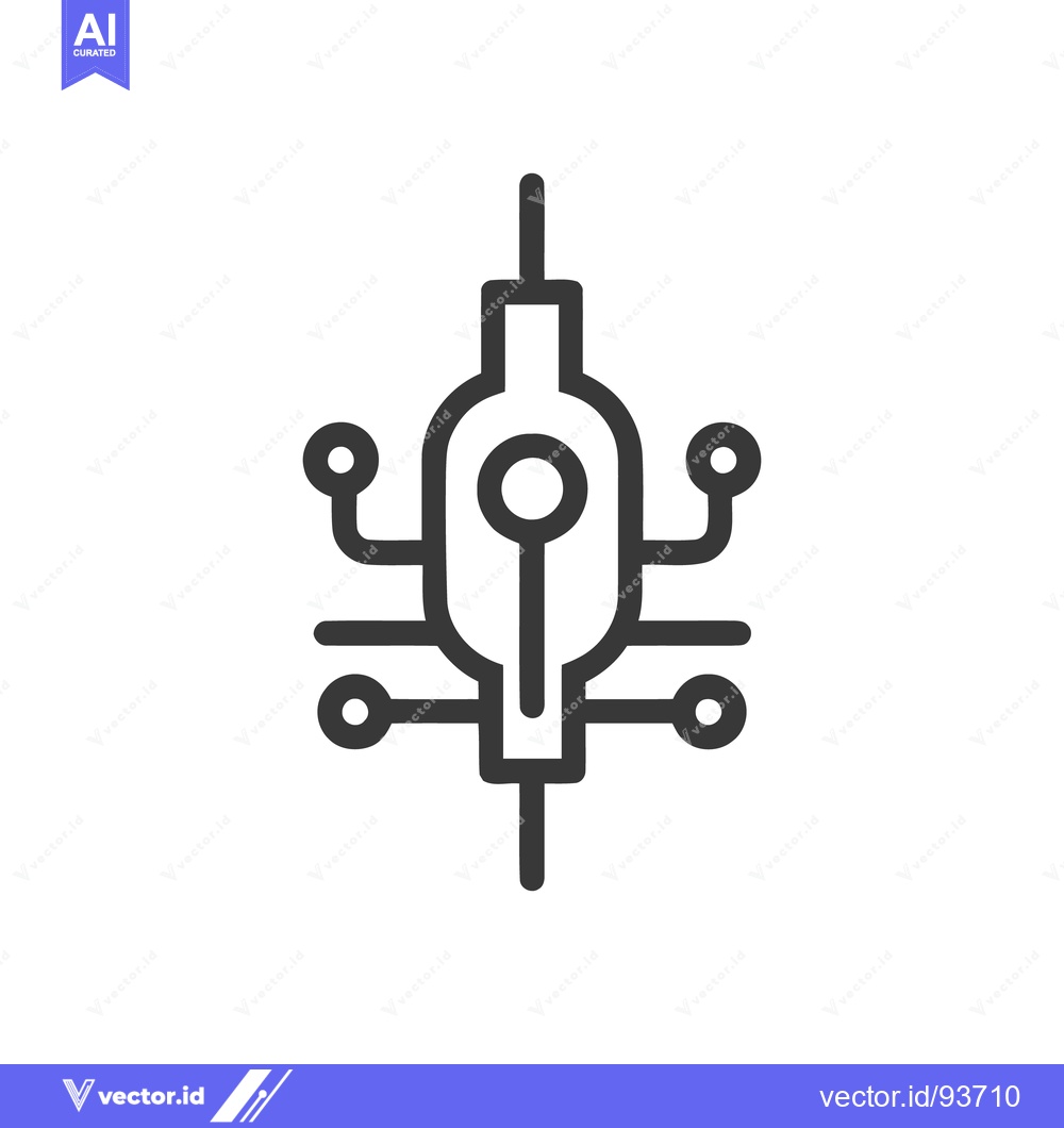 Premium Vector dari Minimalist Circuit Icon: Futuristic Technology, Clean Design, Vector I
