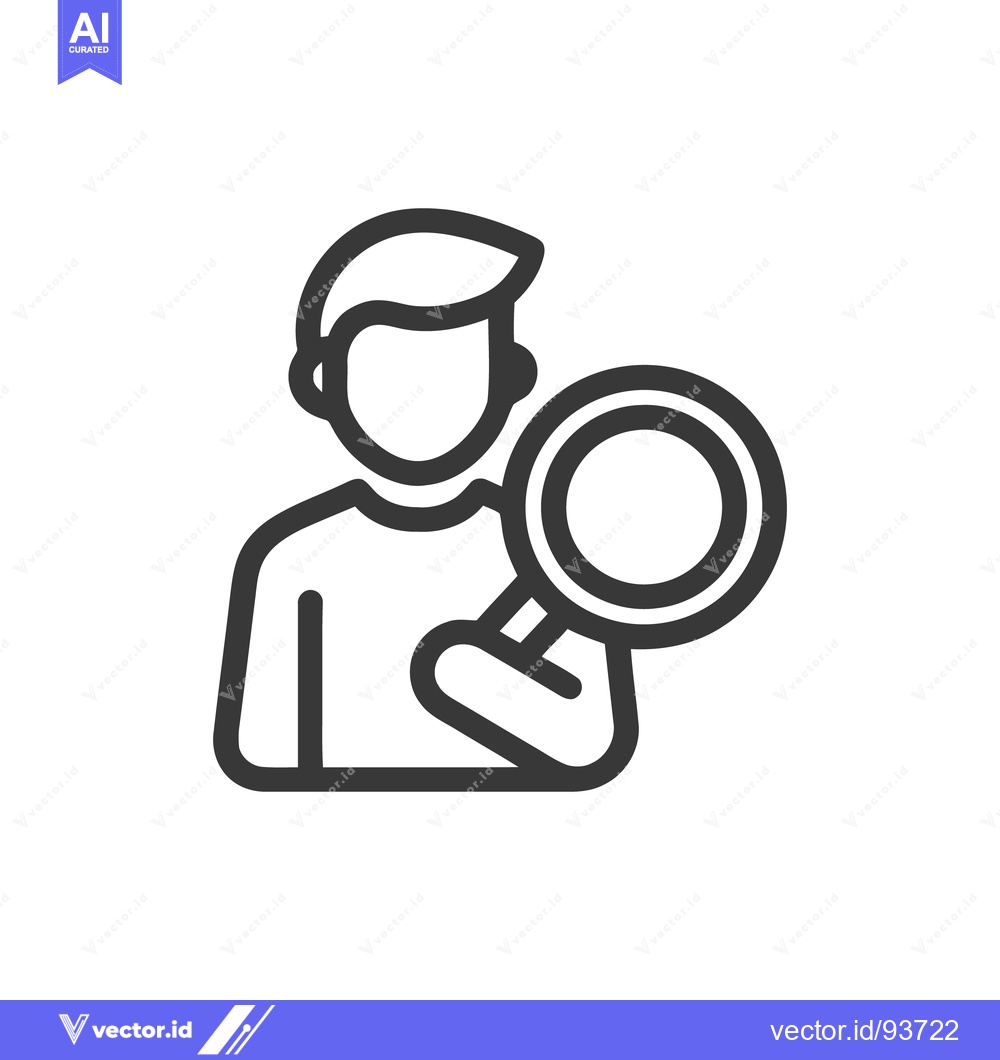 Premium Vector of Person with Magnifying Glass Icon: Search and Discovery Concept