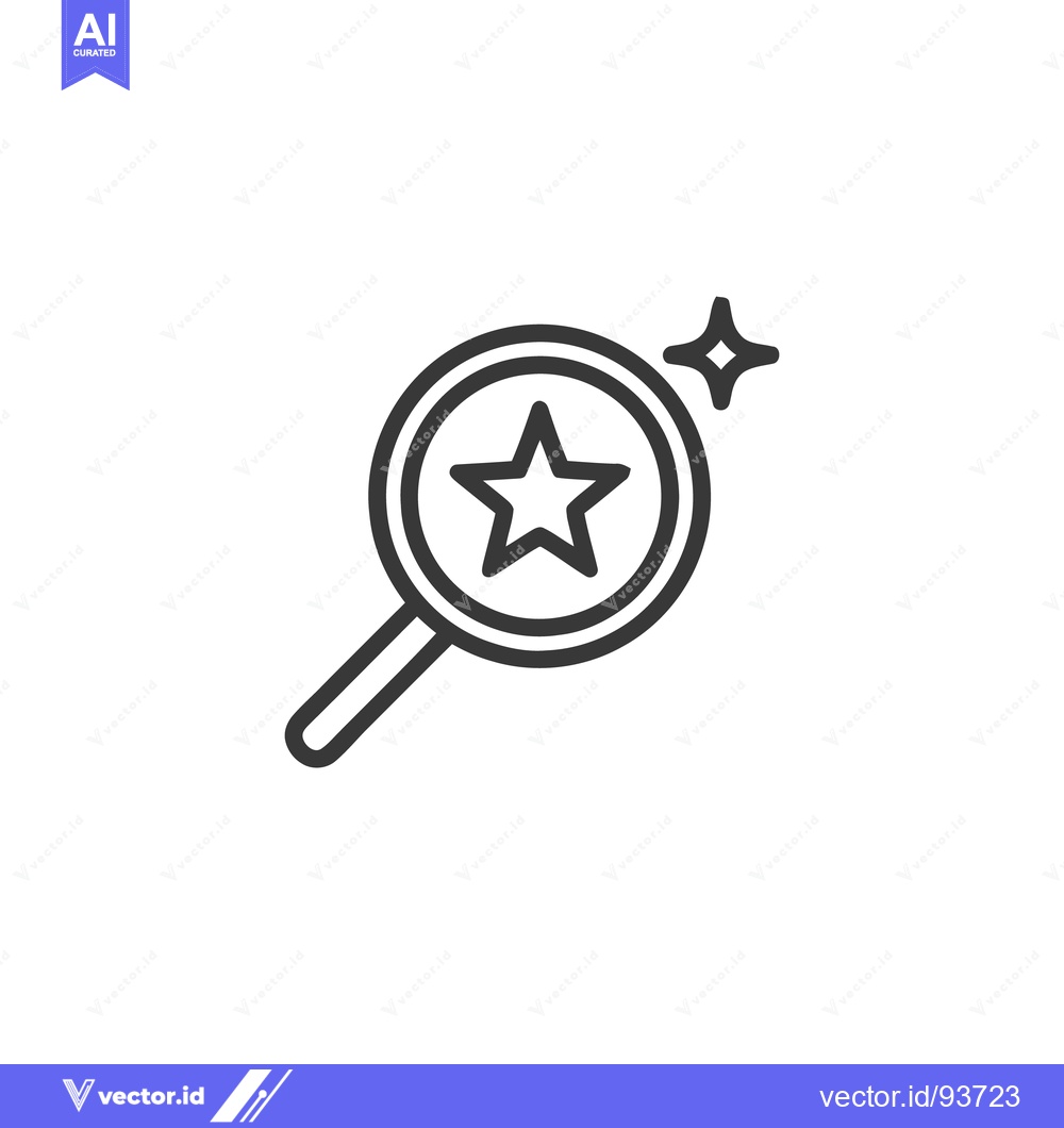 Premium Vector dari Star Search: Magnifying Glass Icon with Sparkling Star Detail