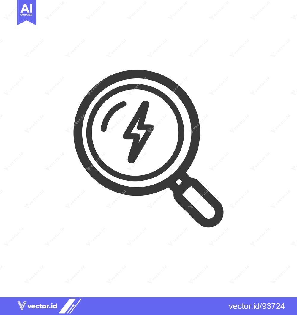 Premium Vector of Magnifying Glass with Lightning Bolt: Power Search Icon