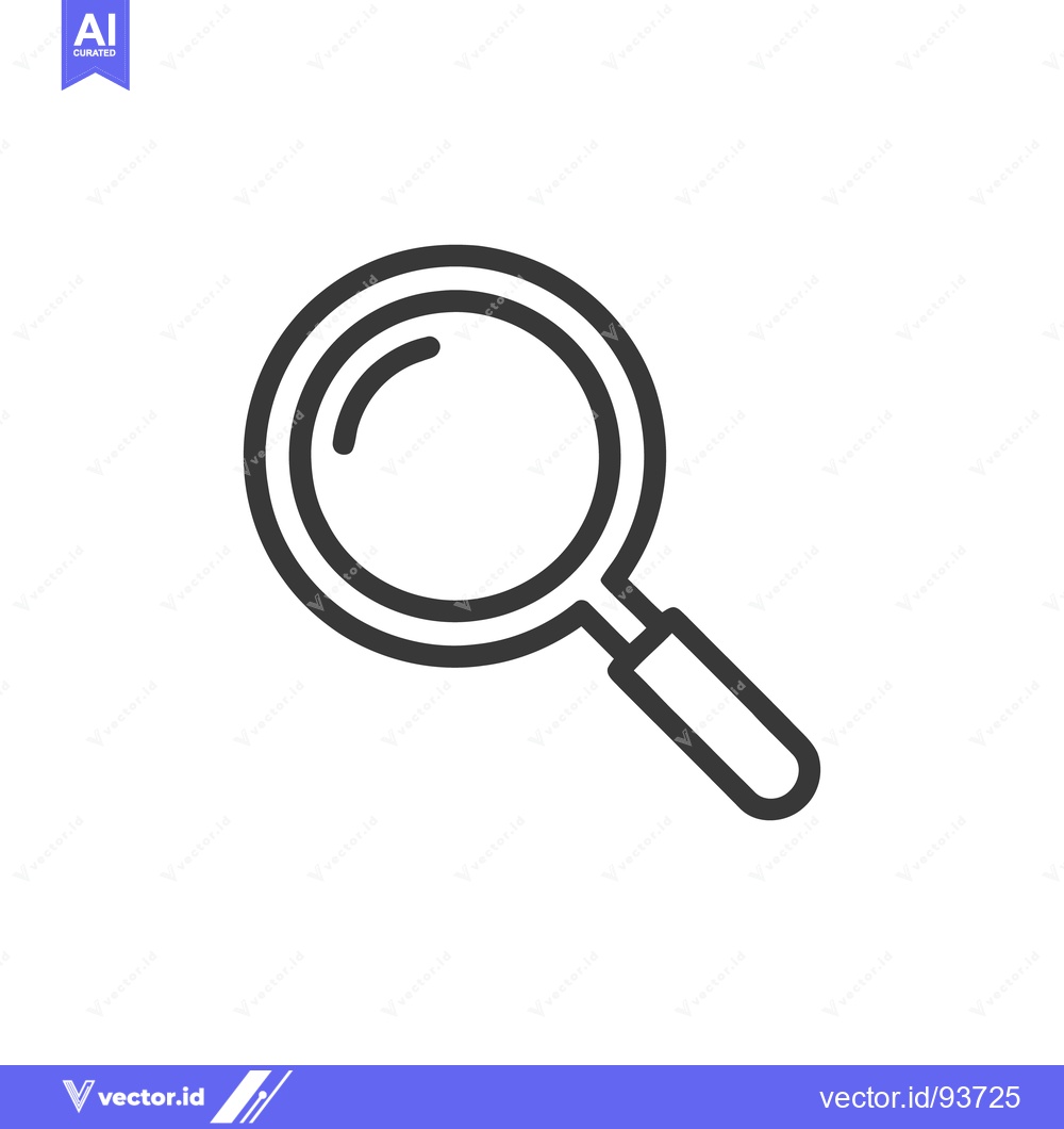 Premium Vector of Sleek Magnifying Glass Icon: Minimalist Design for Search and Discover
