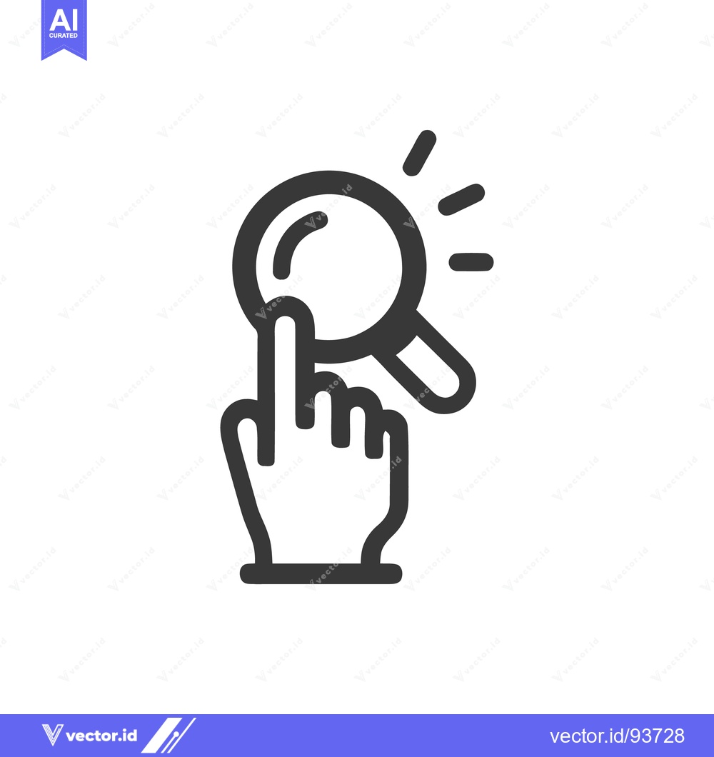 Premium Vector dari Magnifying Glass on Finger: Detailed Search Icon with Rays