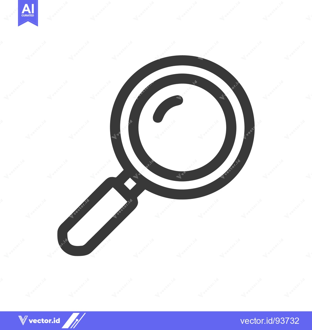 Premium Vector of Minimalist Magnifying Glass Icon: Sleek Design on White Background