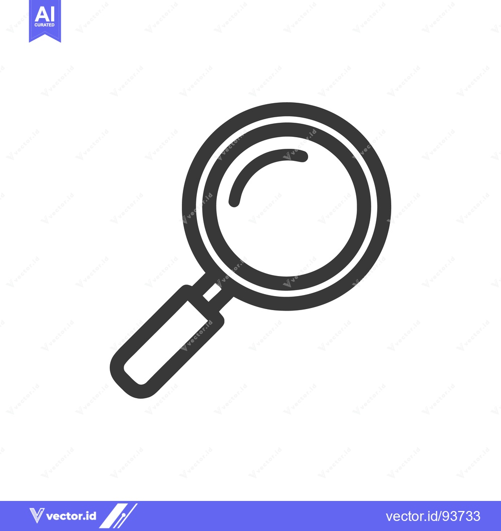 Premium Vector of Sleek Magnifying Glass Icon: Minimalist Design for Search and Discover