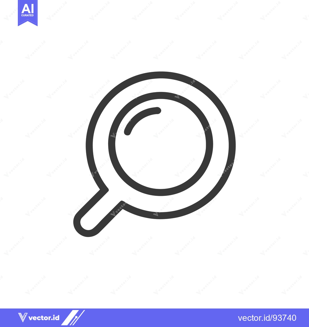 Premium Vector of Simple Magnifying Glass Icon, Dark Outline on White Background