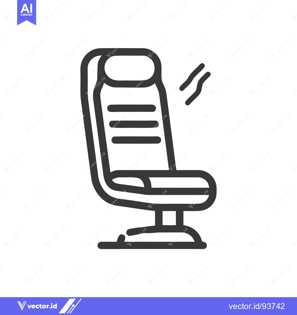 Premium Vector dari Minimalist Icon of Ergonomic Office Chair with Lumbar Support and Comf