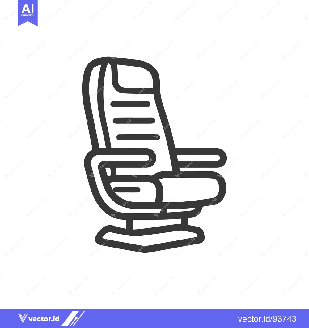 Premium Vector of Modern Office Chair Icon: Ergonomic Design, Minimalist Style, Bold Out