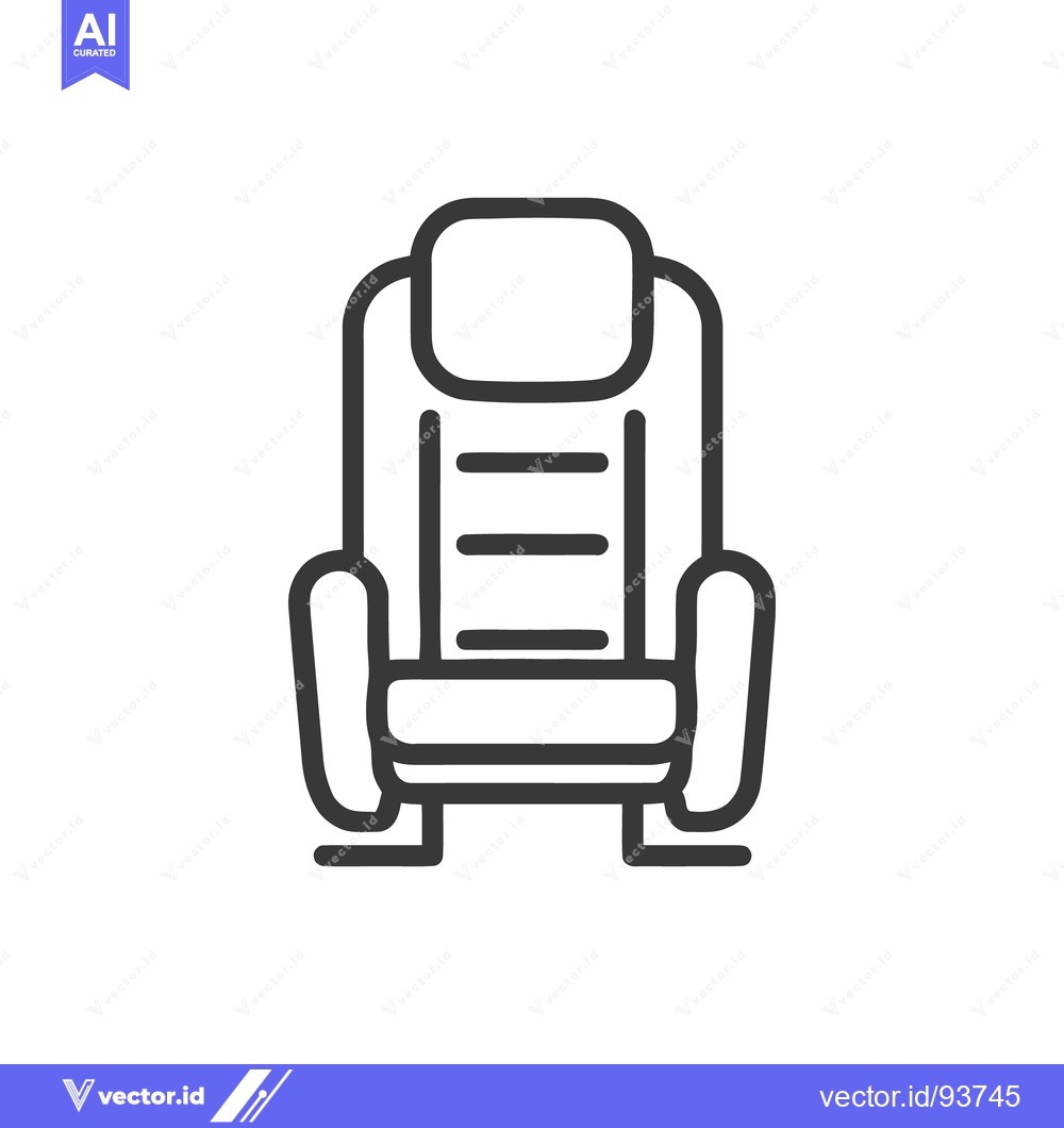 Premium Vector dari Minimalist Armchair Icon: Modern Furniture Design in Bold Outline Styl