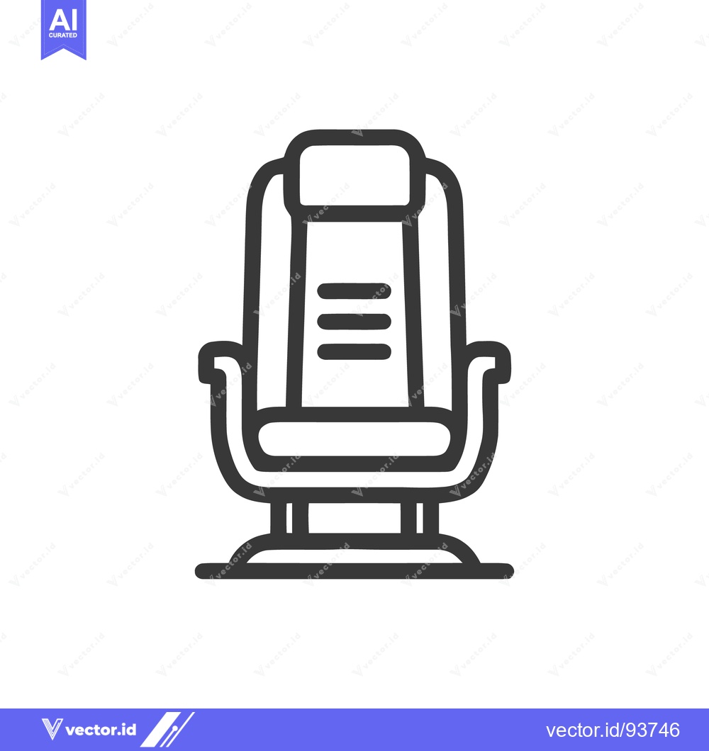 Premium Vector of Minimalist Armchair Icon: Modern Line Art Design on White