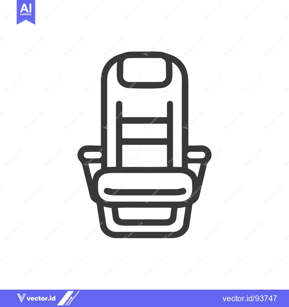 Premium Vector dari Minimalist Airline Seat Icon: Bold Outline, Modern Design, Travel Symb