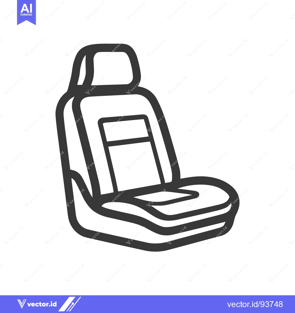 Premium Vector dari Stylized Car Seat Icon: Automotive Interior Comfort Symbol in Bold Out