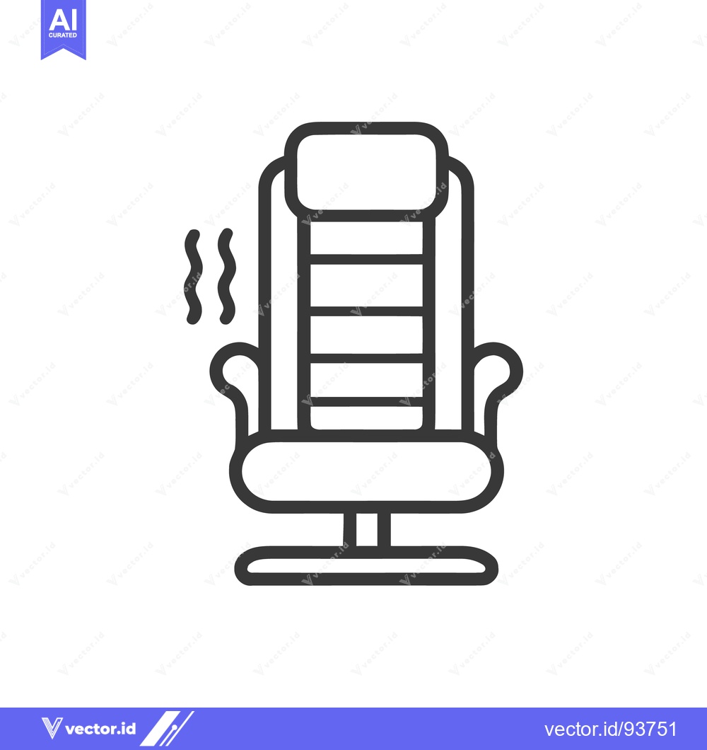 Premium Vector of Heated Massage Chair Icon: Relaxation and Comfort Symbol