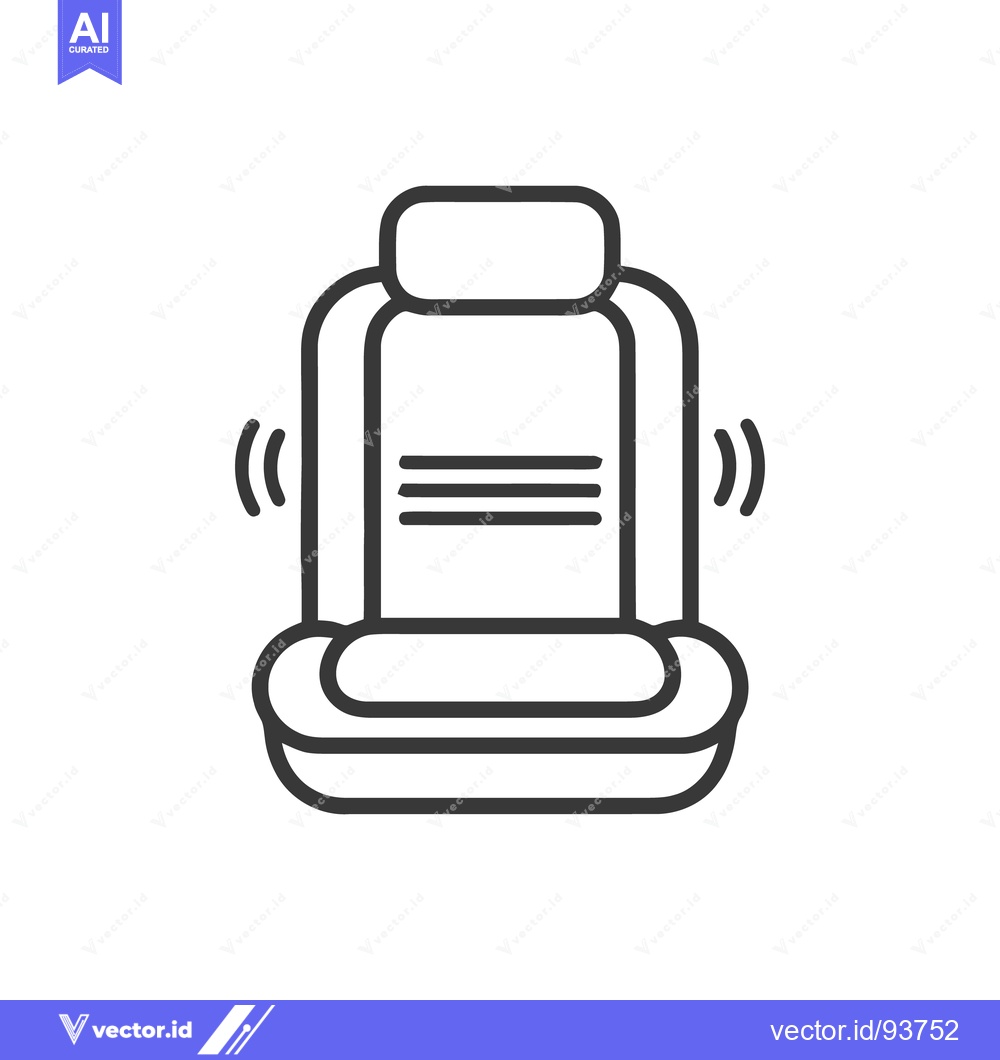 Premium Vector dari Vibrating Car Seat Icon: Automotive Comfort Technology Symbol
