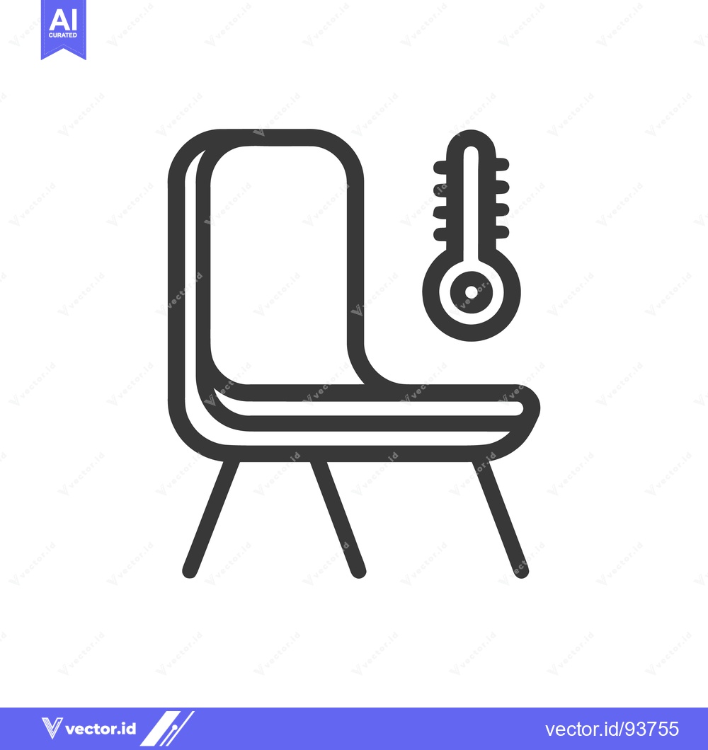 Premium Vector of Minimalist Icon: Empty Chair with Thermometer, Illness Concept, Vector