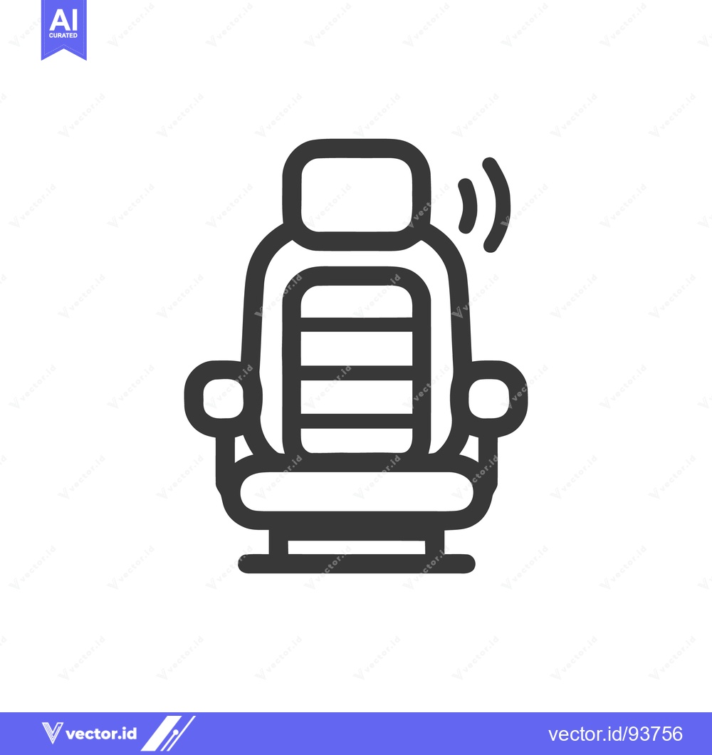 Premium Vector of Vibrating Car Seat Icon: Modern Automotive Comfort Technology Symbol