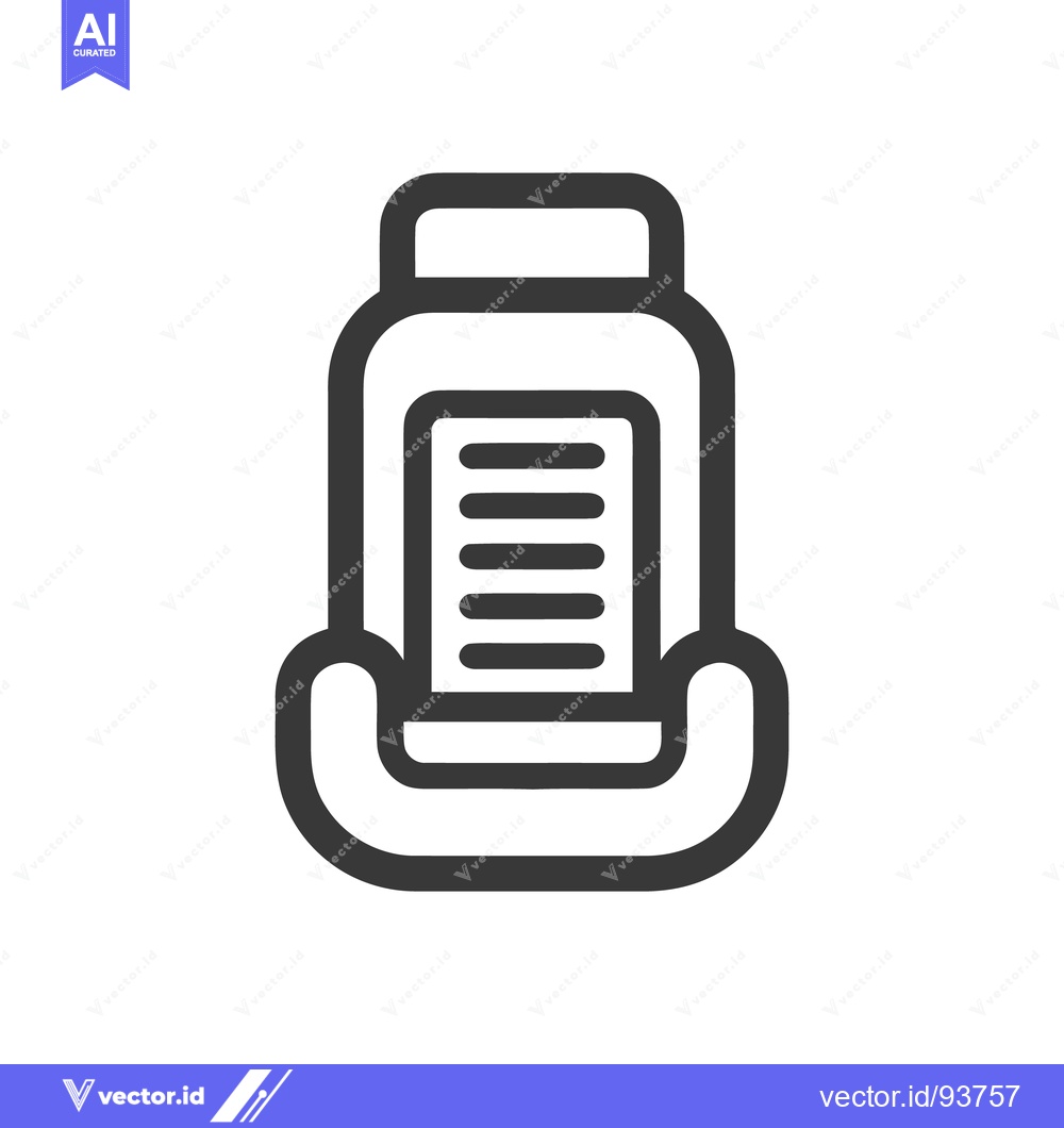 Premium Vector of Minimalist Printer Icon: Bold Outline, Document Detail, Modern Design
