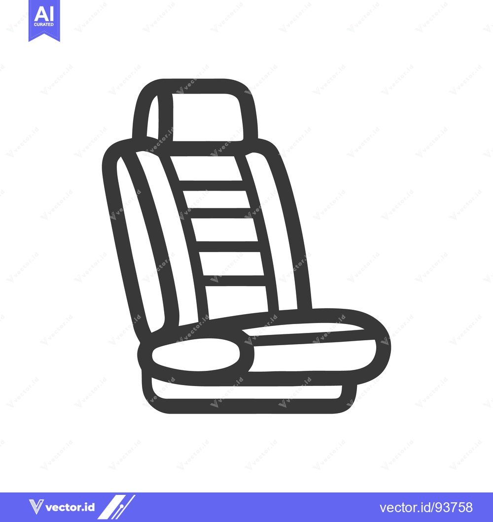 Premium Vector of Car Seat Icon: Bold Outline, Automotive Interior Detail, Modern Design