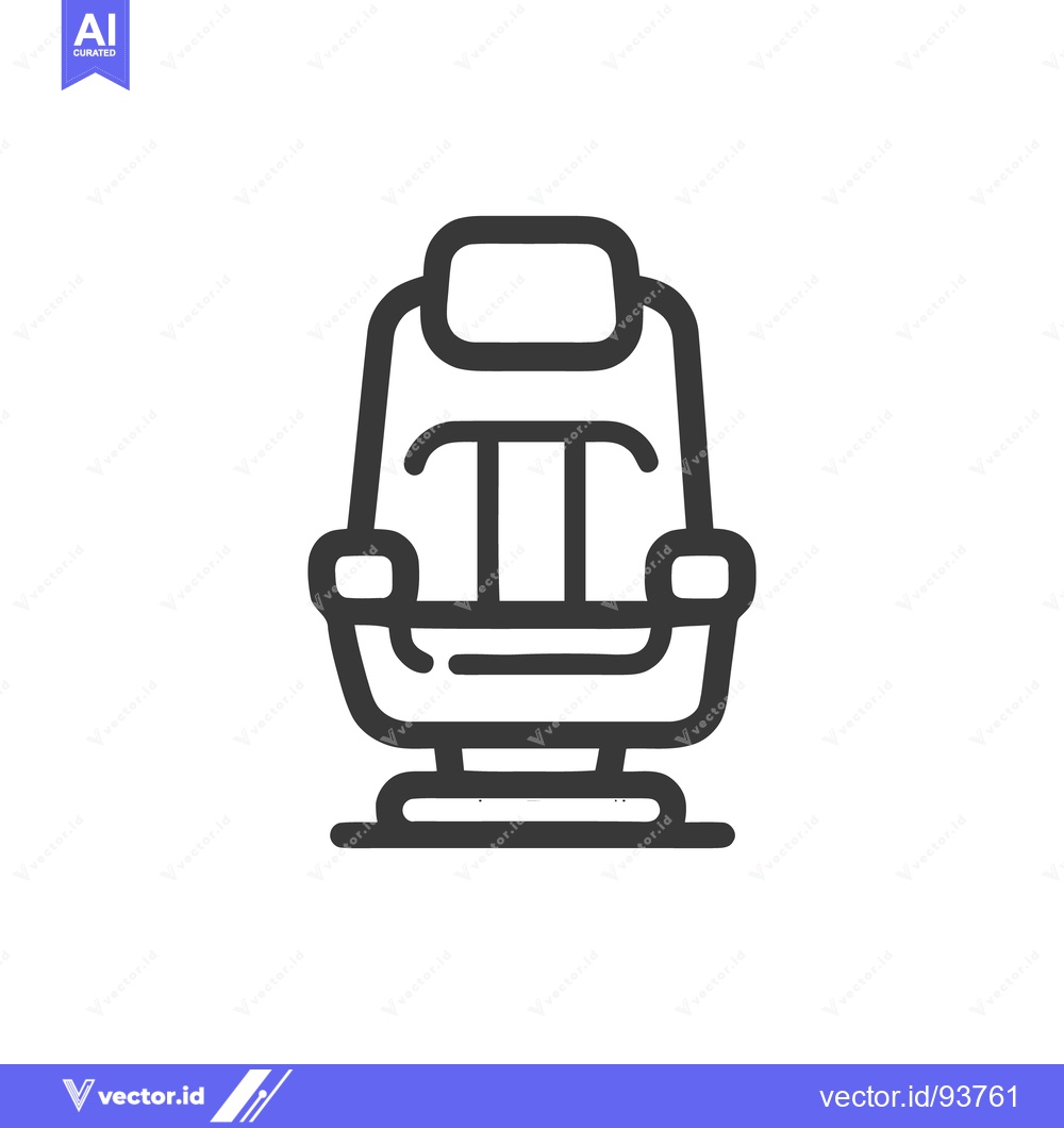 Premium Vector of Minimalist Chair Icon: Modern Design with Bold Outline on White