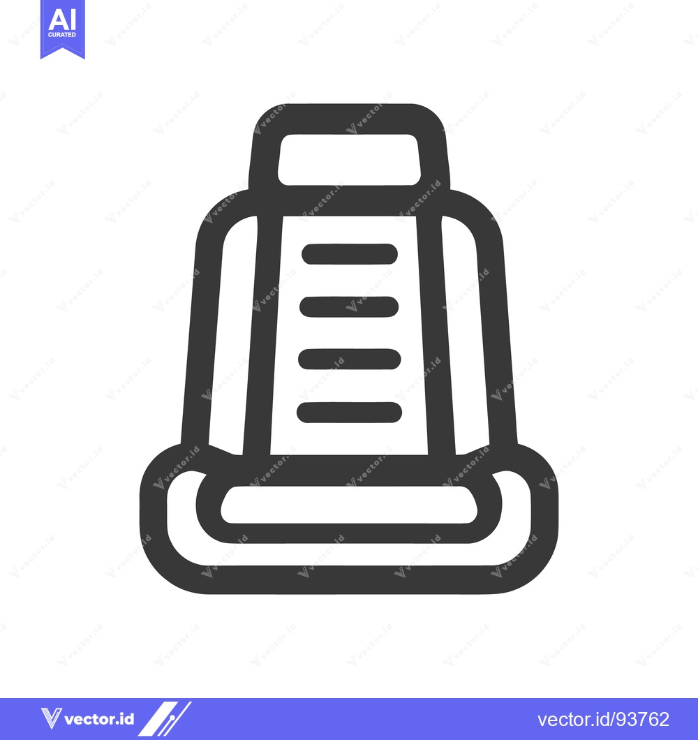 Premium Vector dari Car Seat Icon: Automotive Interior Symbol, Black Outline on White Back