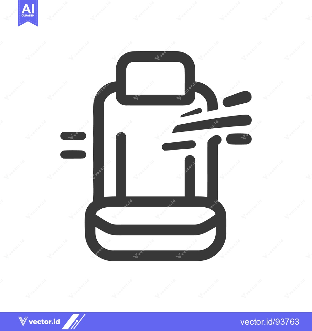 Premium Vector of Car Seat Cleaning Icon: Detailed Outline with Spray Effect, Automotive