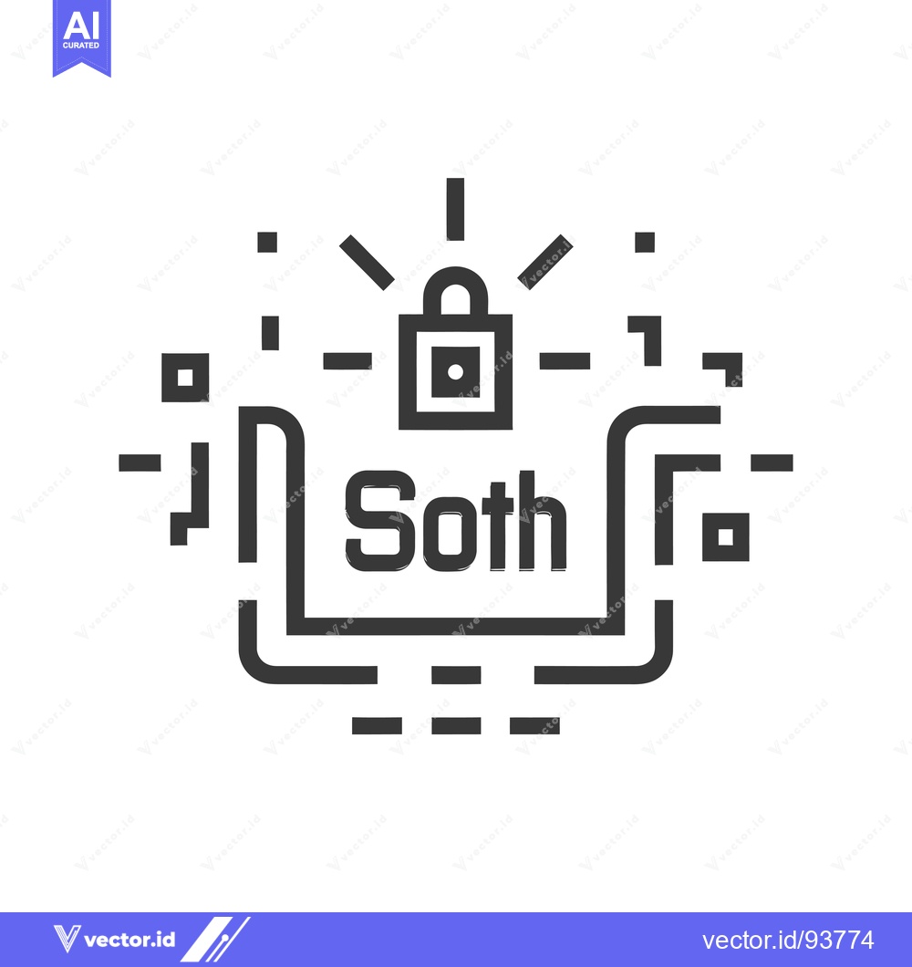 Premium Vector dari Secured Laptop with a Lock and "Sotth" Written on the Screen
