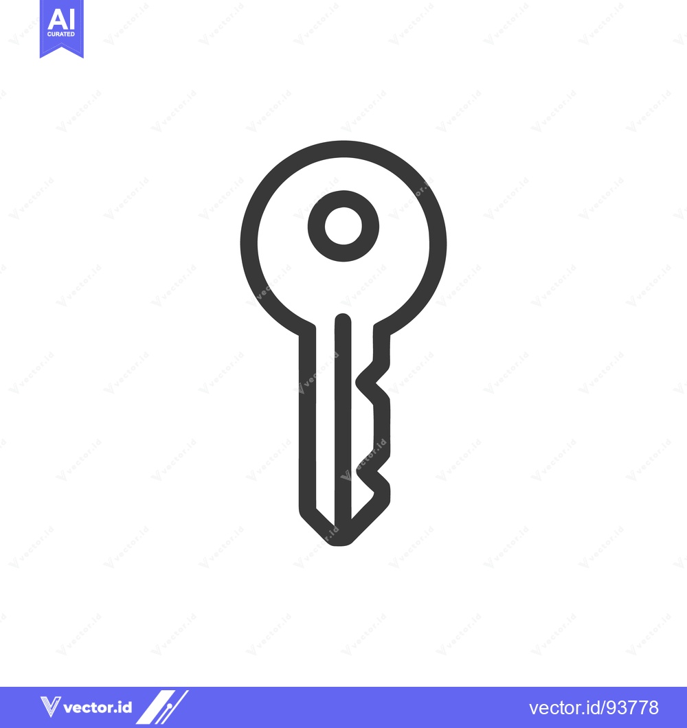 Premium Vector of Simple Key Icon: Minimalist Design on White Background