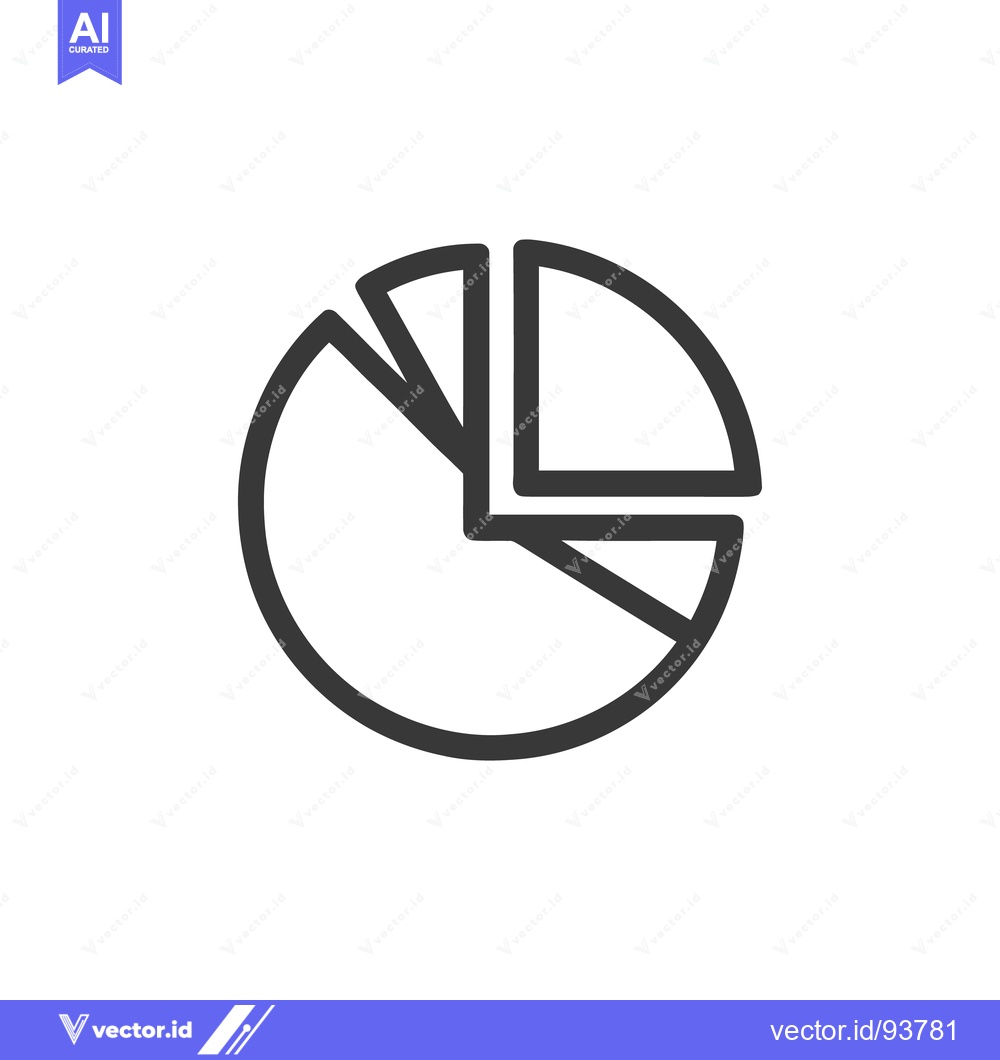 Premium Vector dari Simple Dark Gray Pie Chart Icon on White Background