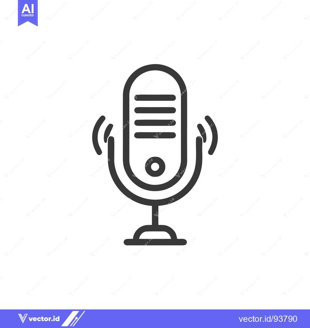 Premium Vector dari Minimalist Microphone Icon: Podcast, Recording, and Communication Symb