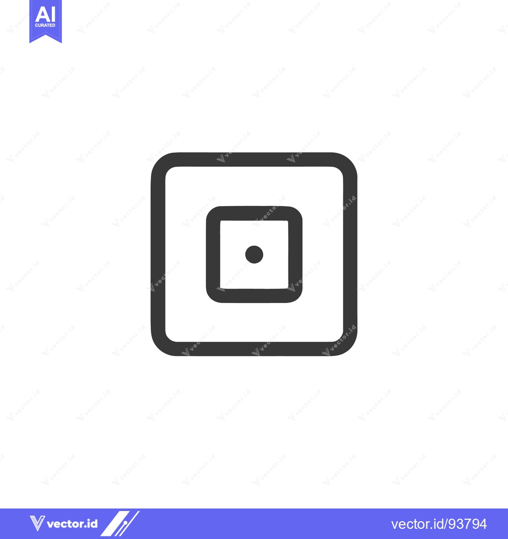 Premium Vector of Minimalist Dice Icon: Single Dot in Rounded Square Frame, Simple Desig