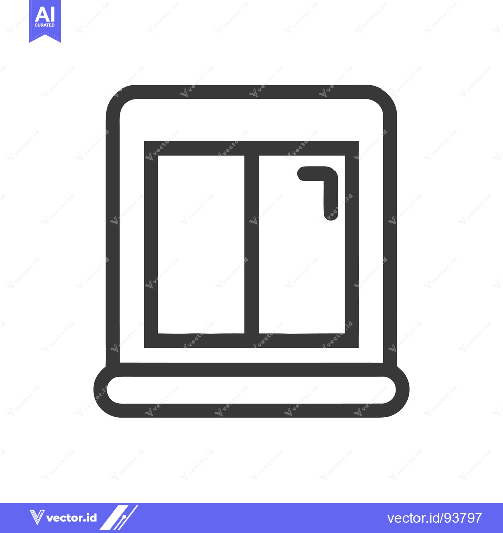 Premium Vector dari Minimalist Window Icon with Rounded Corners and Two Panes
