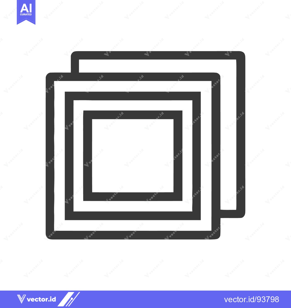 Premium Vector of Stacked Squares: Minimalist Icon with Overlapping Geometric Shapes