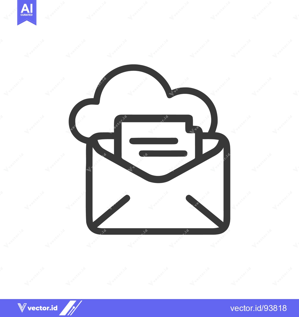 Premium Vector dari Cloud Email Icon: Digital Communication and Data Storage Symbol