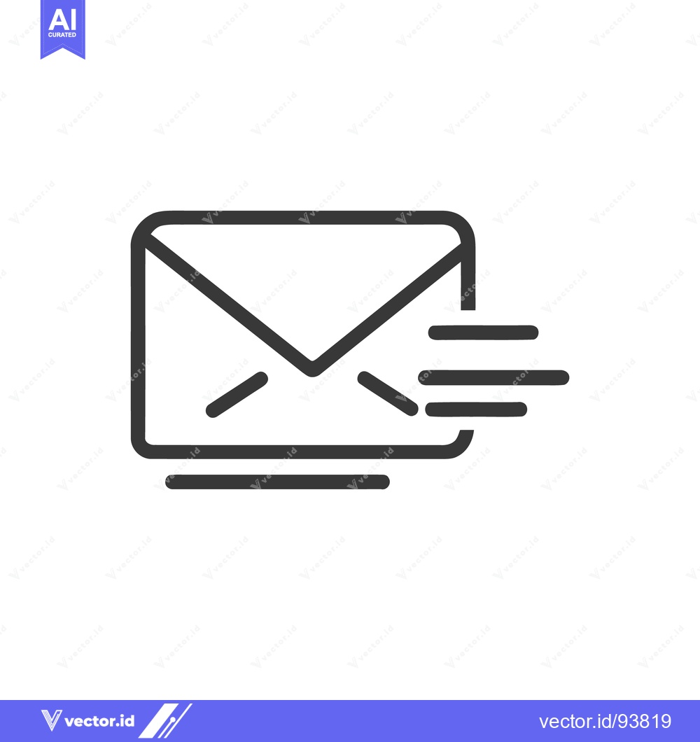 Premium Vector of Sending Email Icon: Modern Line Art for Communication and Delivery
