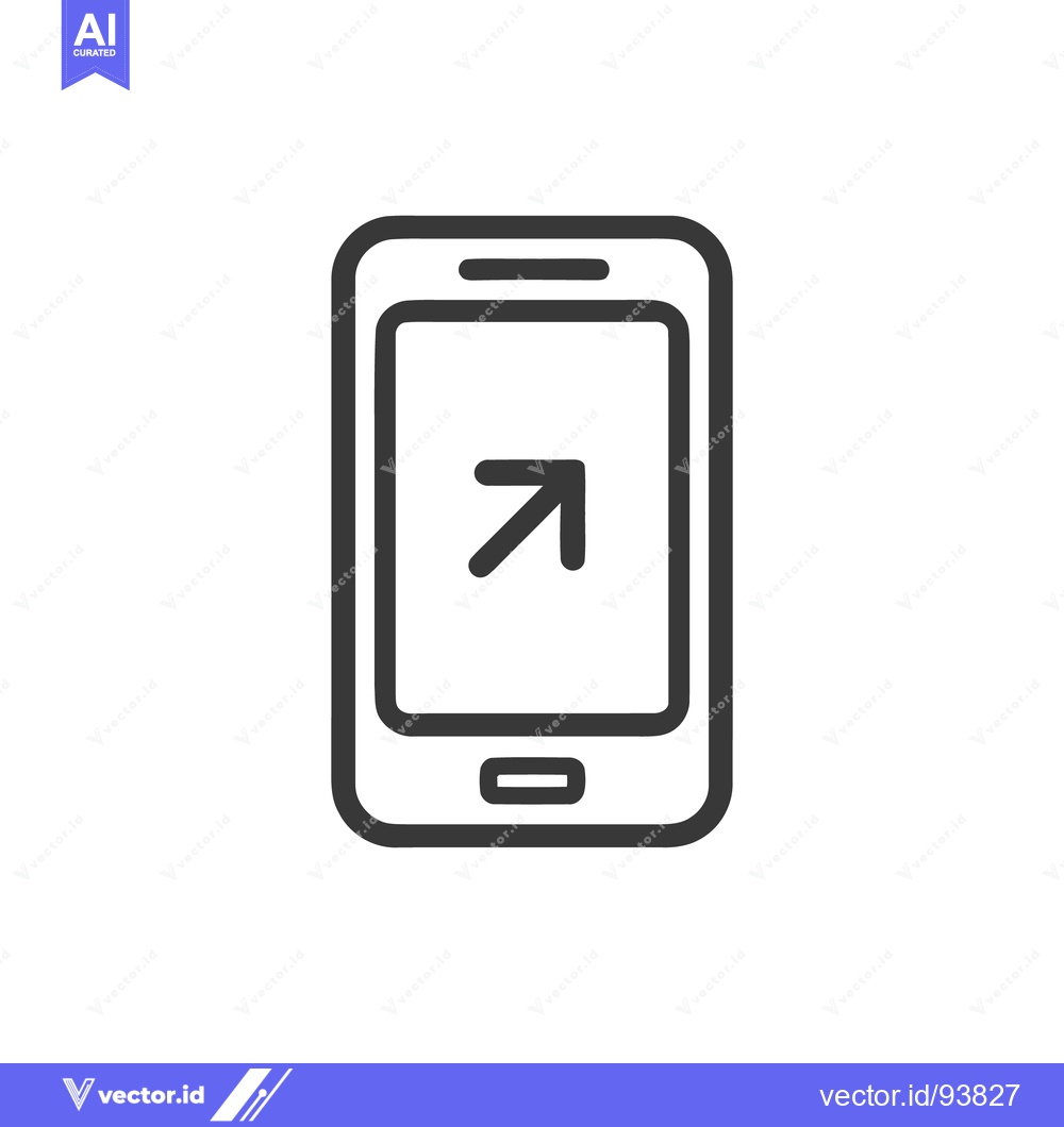 Premium Vector of Minimalist Smartphone Icon with Arrow, Navigation App Symbol, Isolated