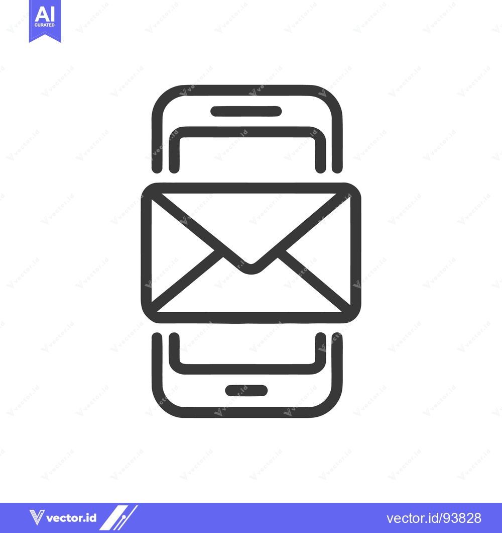 Premium Vector of Minimalist Mobile Phone with Envelope Icon for Communication