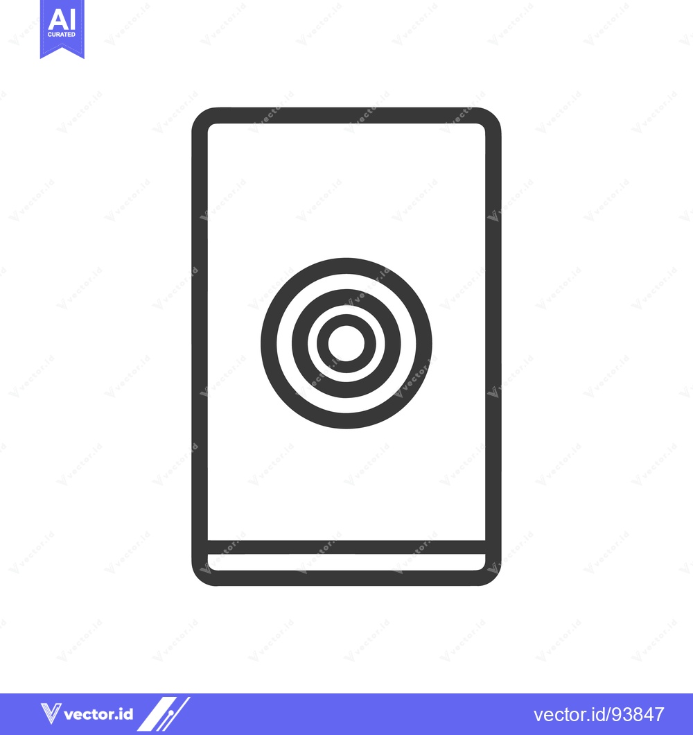 Premium Vector dari Minimalist Icon: Rectangular Device with Concentric Circle Design in B