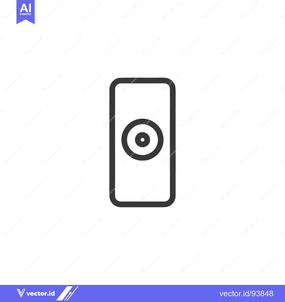 Premium Vector of Minimalist Remote Control Icon with Circular Button Design