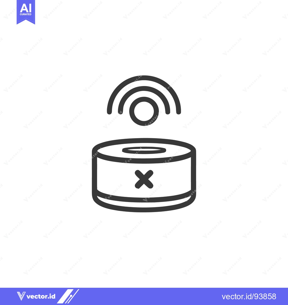 Premium Vector of Minimalist Smart Speaker Icon with Wireless Signal and Mute Symbol