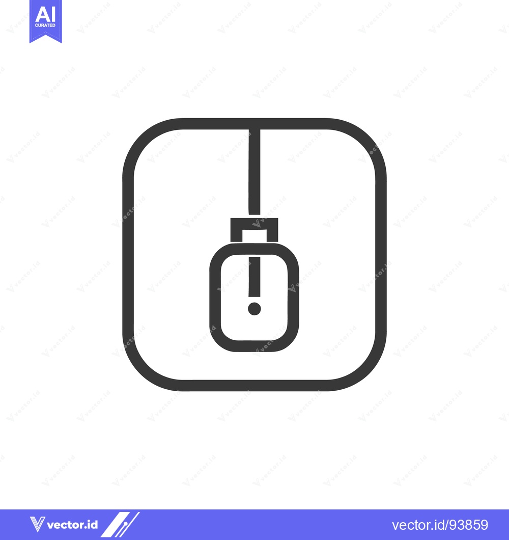 Premium Vector of Minimalist Icon of a Hanging Lightbulb in Square Frame
