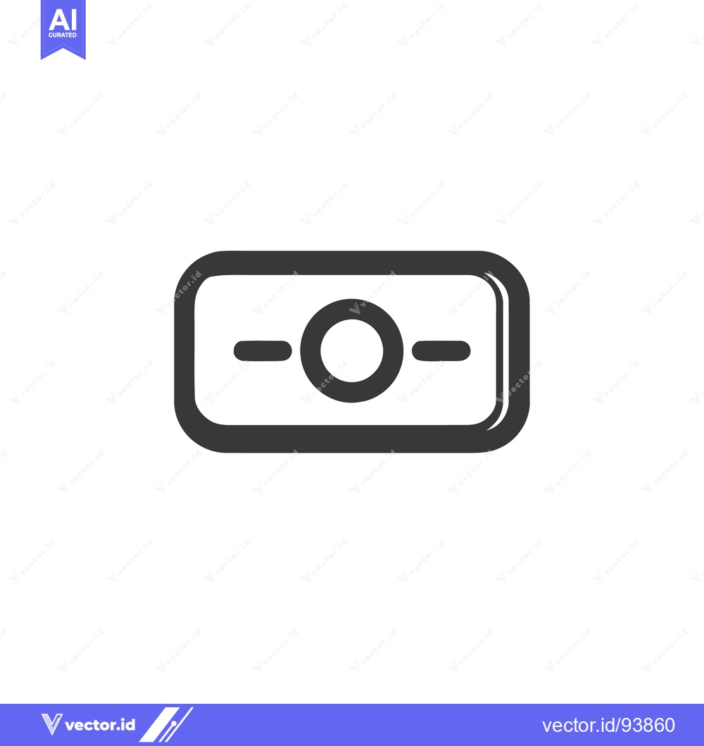 Premium Vector dari Simple Dark Gray Icon of a Money Bill on White Background