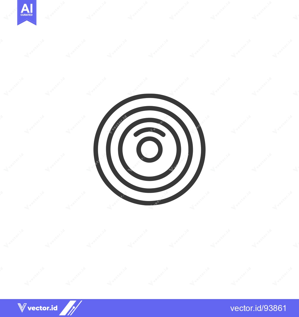 Premium Vector dari Concentric Circles: Minimalist Black Line Art on White Background