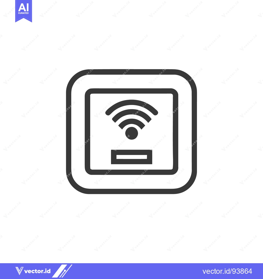 Premium Vector of Minimalist Wi-Fi Symbol in Rounded Square Frame, Dark Gray on White