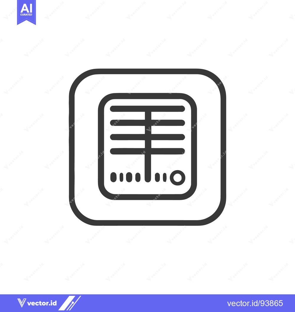 Premium Vector of Modern Radiator Icon: Minimalist Design with Rounded Square Frame