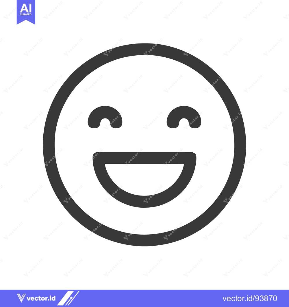 Premium Vector dari Joyful Expression: Minimalist Smiling Face Icon on White Background