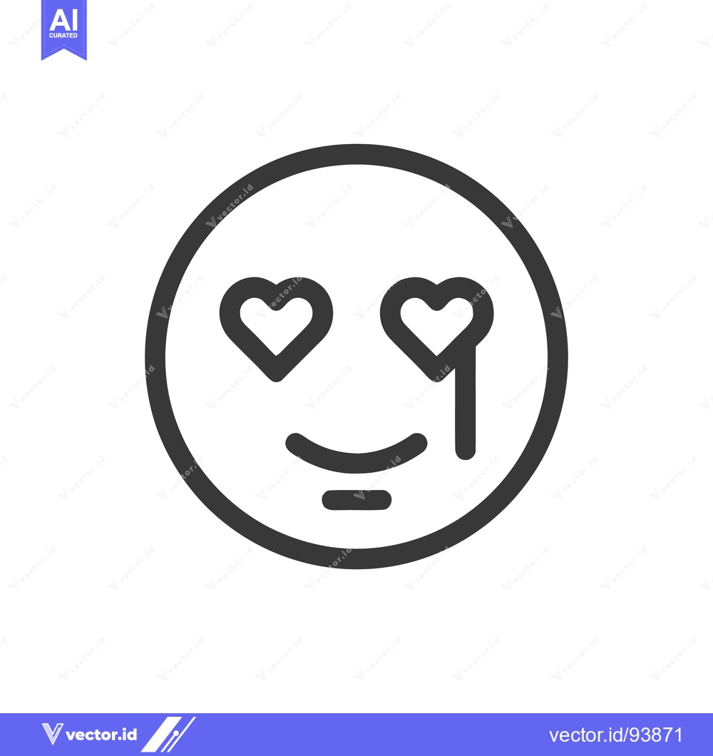 Premium Vector dari Heart Eyes Emoji with Single Tear, Expressing Overwhelmed Affection an